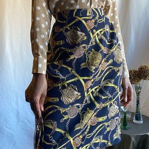 Vintage watch printed skirt
